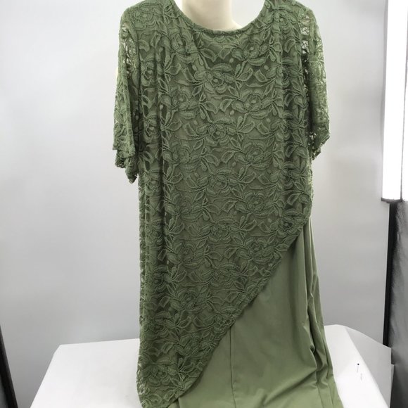 Anthony Original - Green layered lace sheath dress, size 2X, New with Tags - Picture 3 of 7